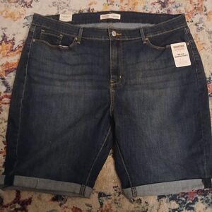 Dark Blue Denim Shorts